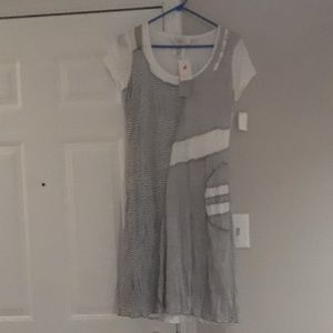 Gray and white summer dress